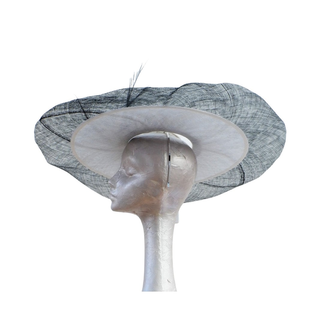 Charlie - Black & White extended Boater Hatinator