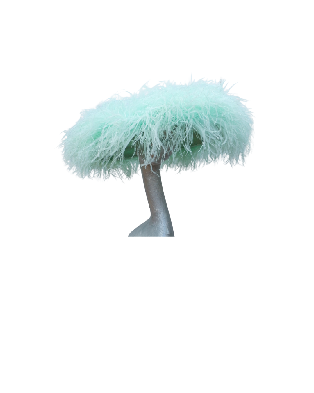 Ella - large Hat with Ostrich feather boa in Mint
