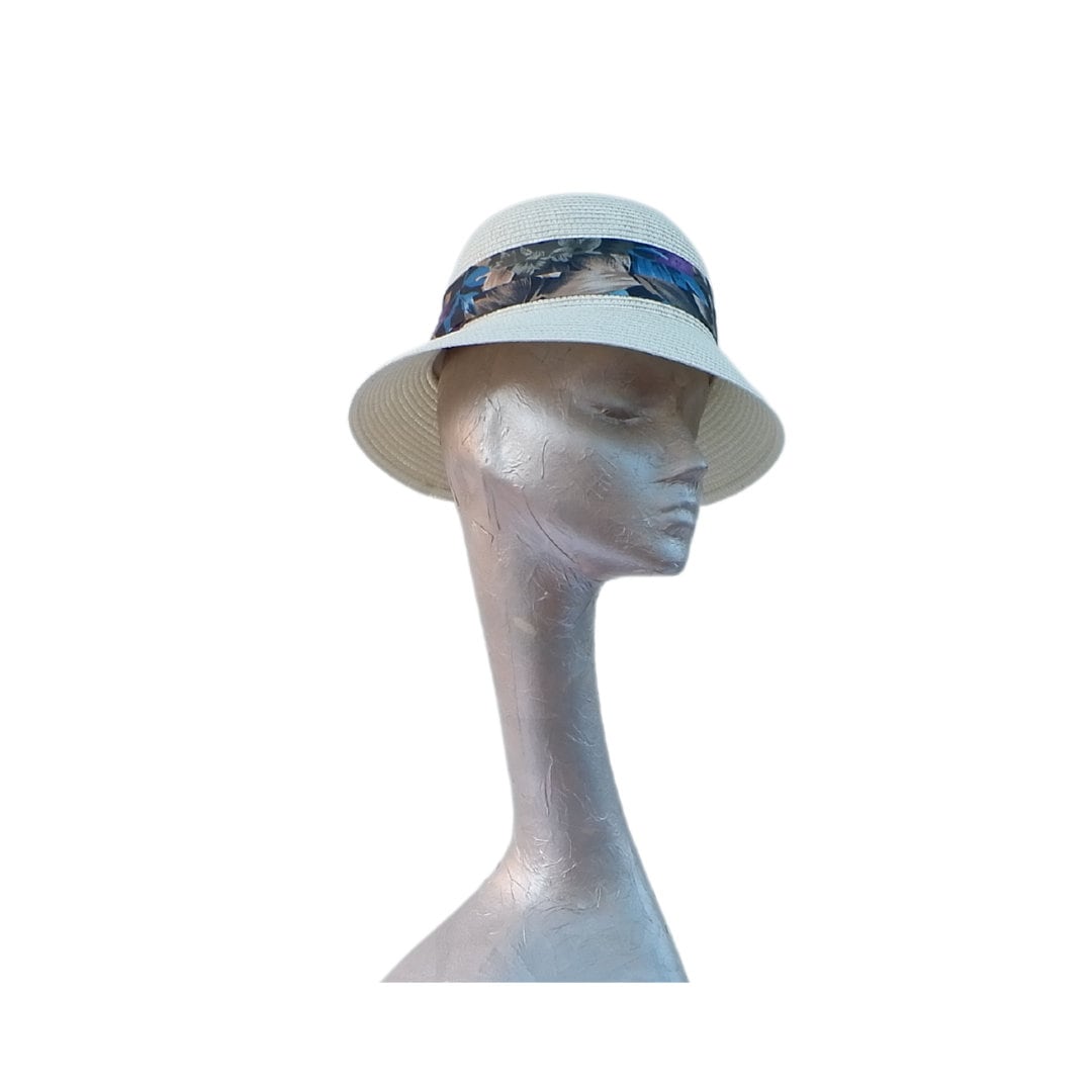Cream Straw cloche Summer hat by Hats2go
