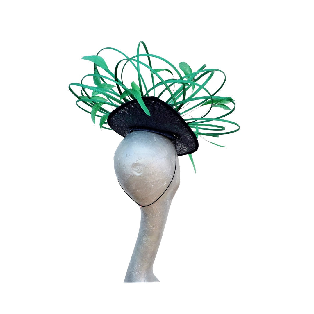 Ascot 2019 Hat in Navy & Emerald Green