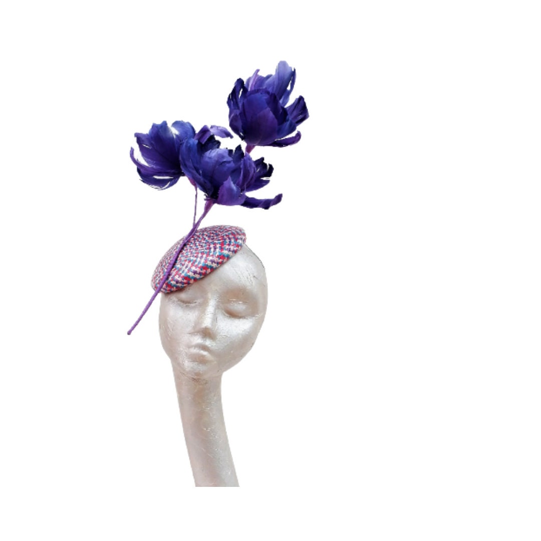 Multi Coloured Pillbox/Button Fascinator  By Hats2go