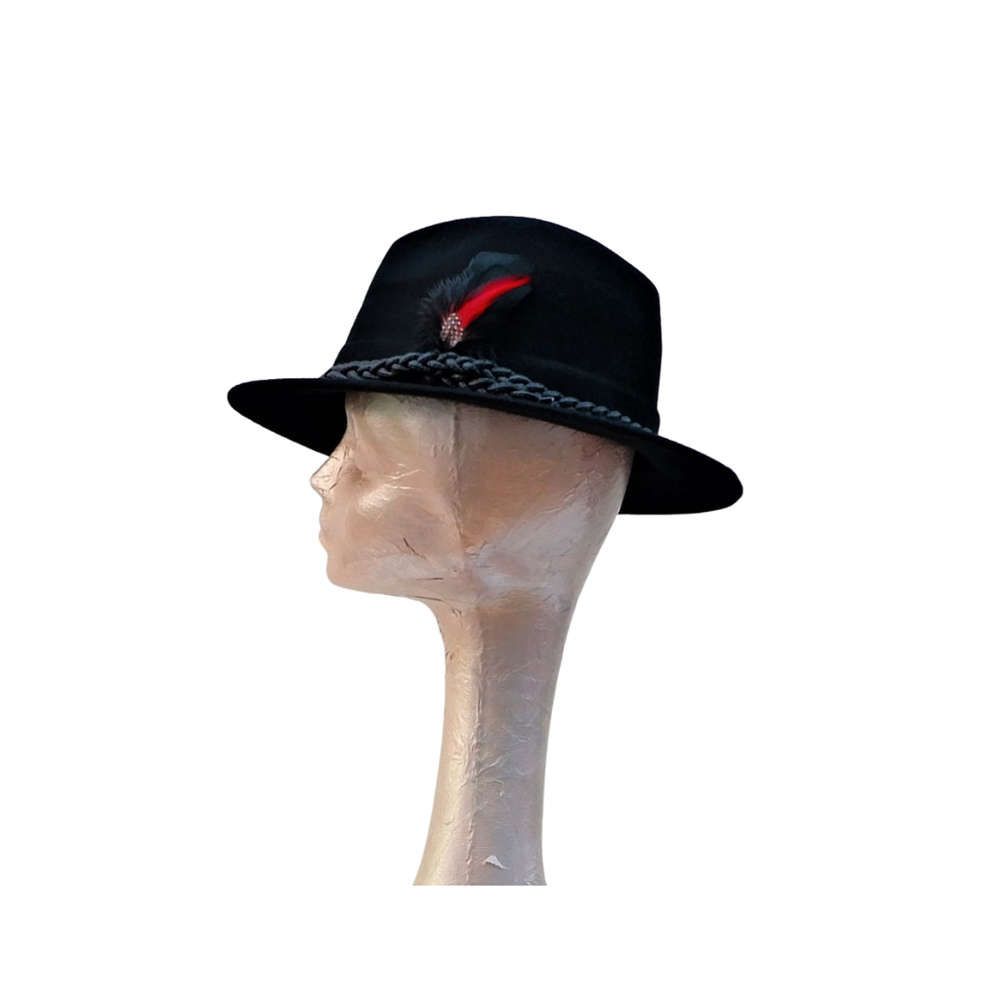 Josie - Black Felt Fedora Hat