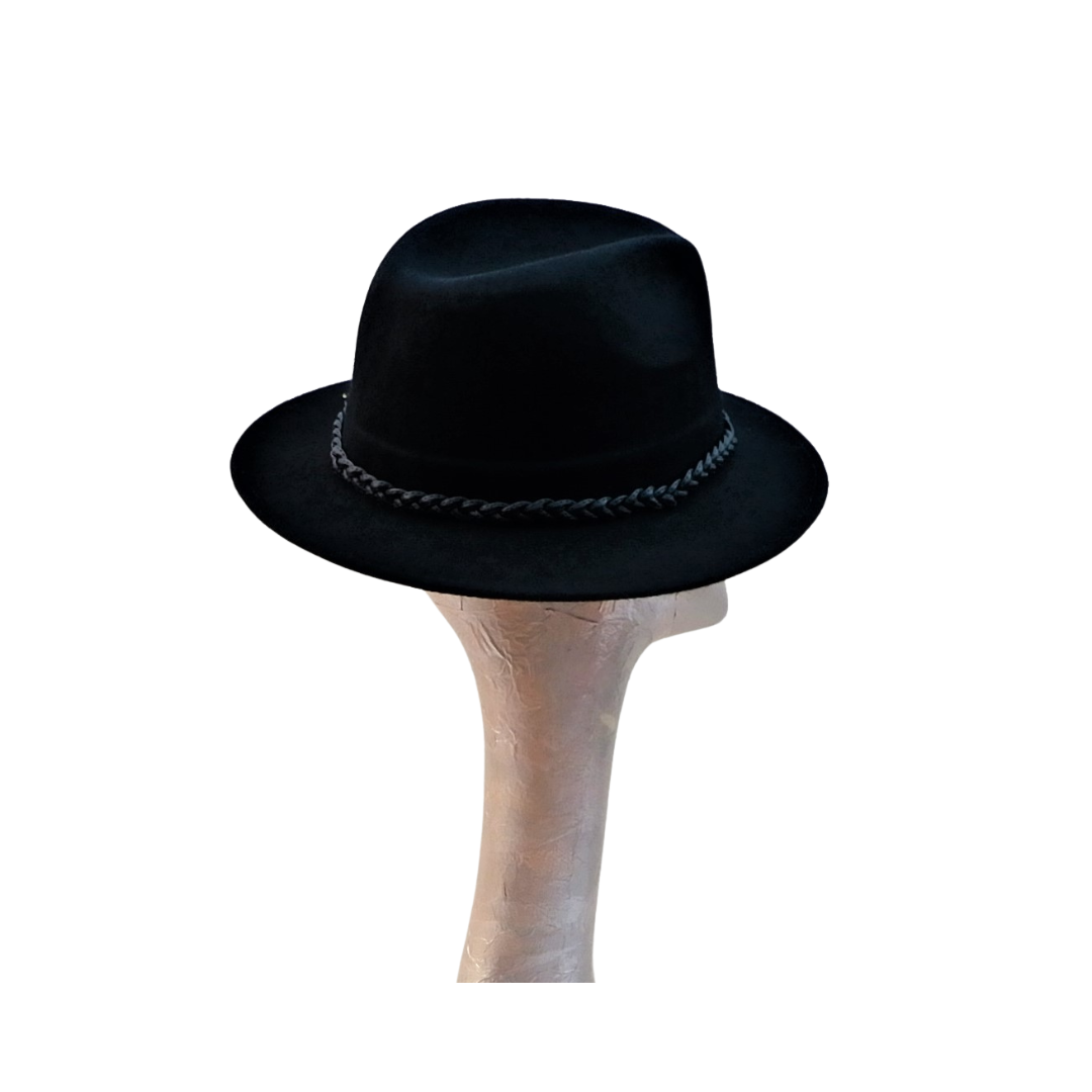 Josie - Black Felt Fedora Hat