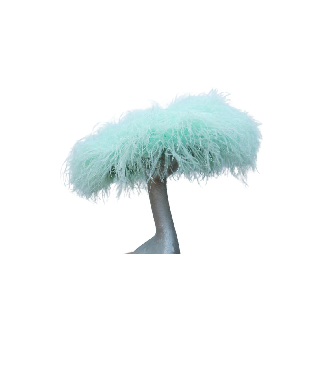 Ella - large Hat with Ostrich feather boa in Mint