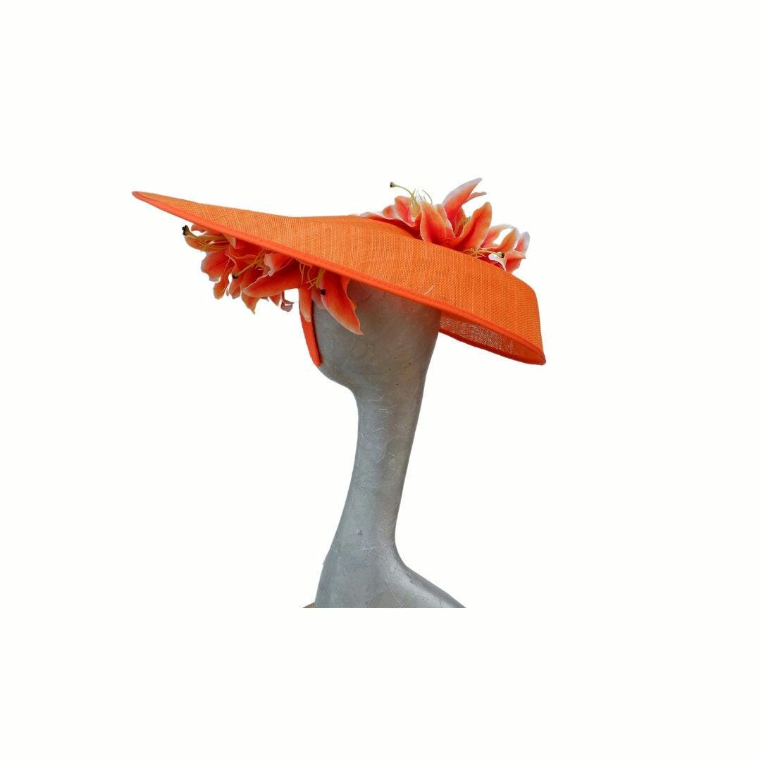 Calypso - Large orange Hatinator with Lilies