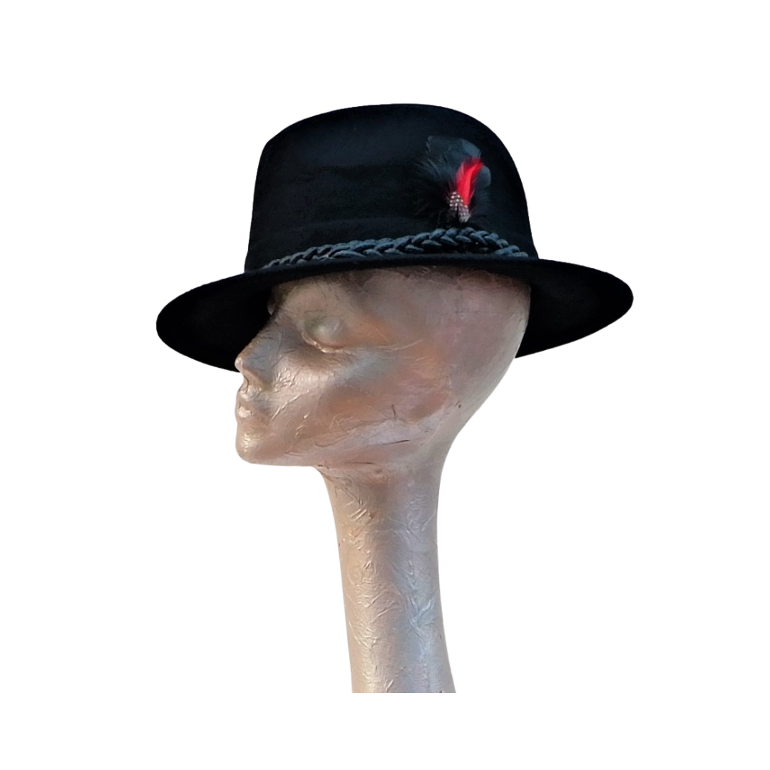 Josie - Black Felt Fedora Hat