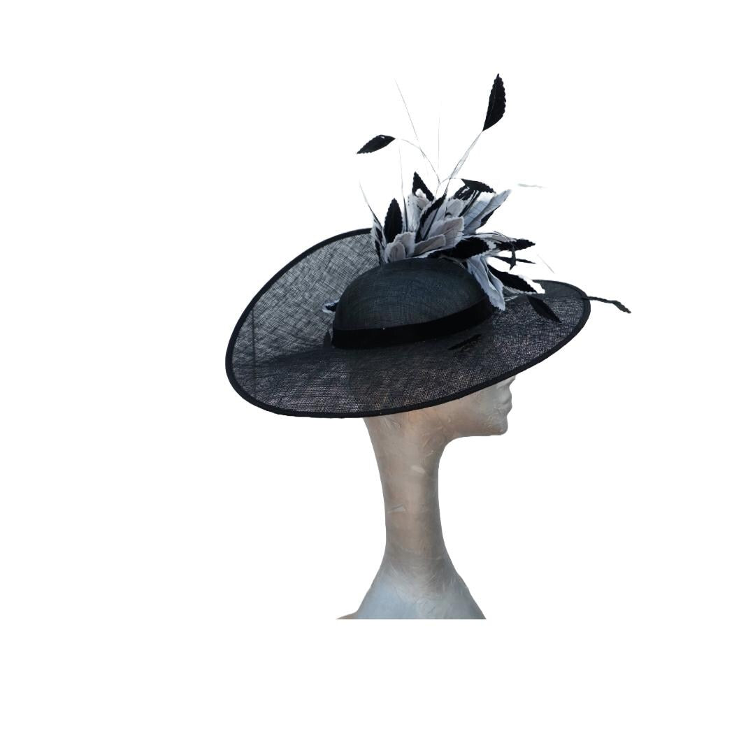 Canberra - Black & White Split brim hat
