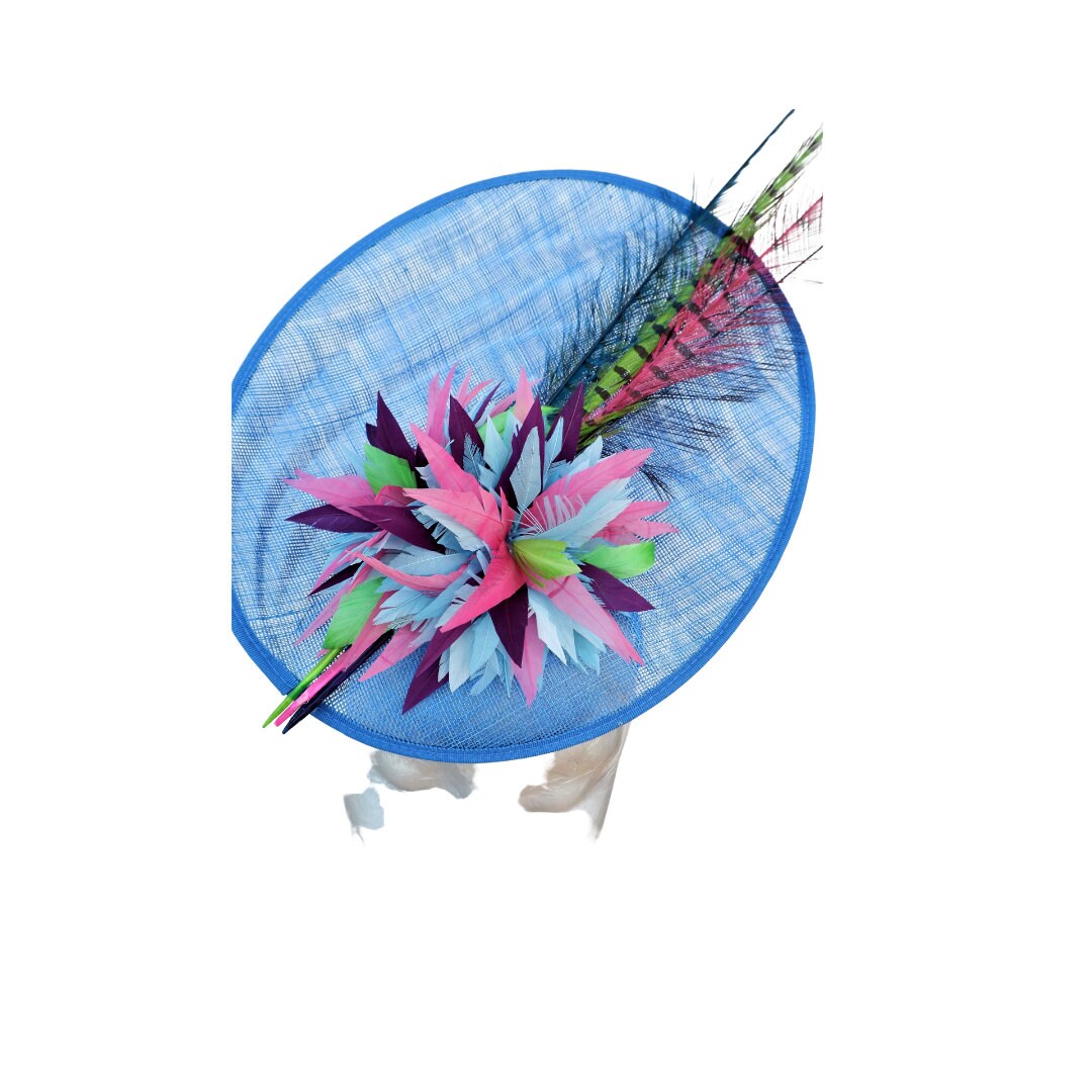Yasmin - Royal Blue, & Multi coloured Fascinator