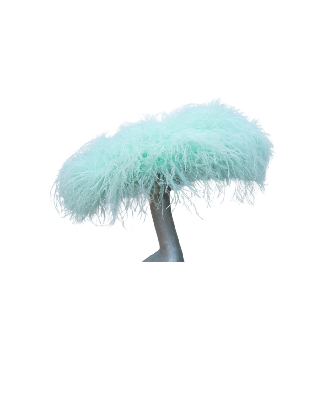 Ella - large Hat with Ostrich feather boa in Mint