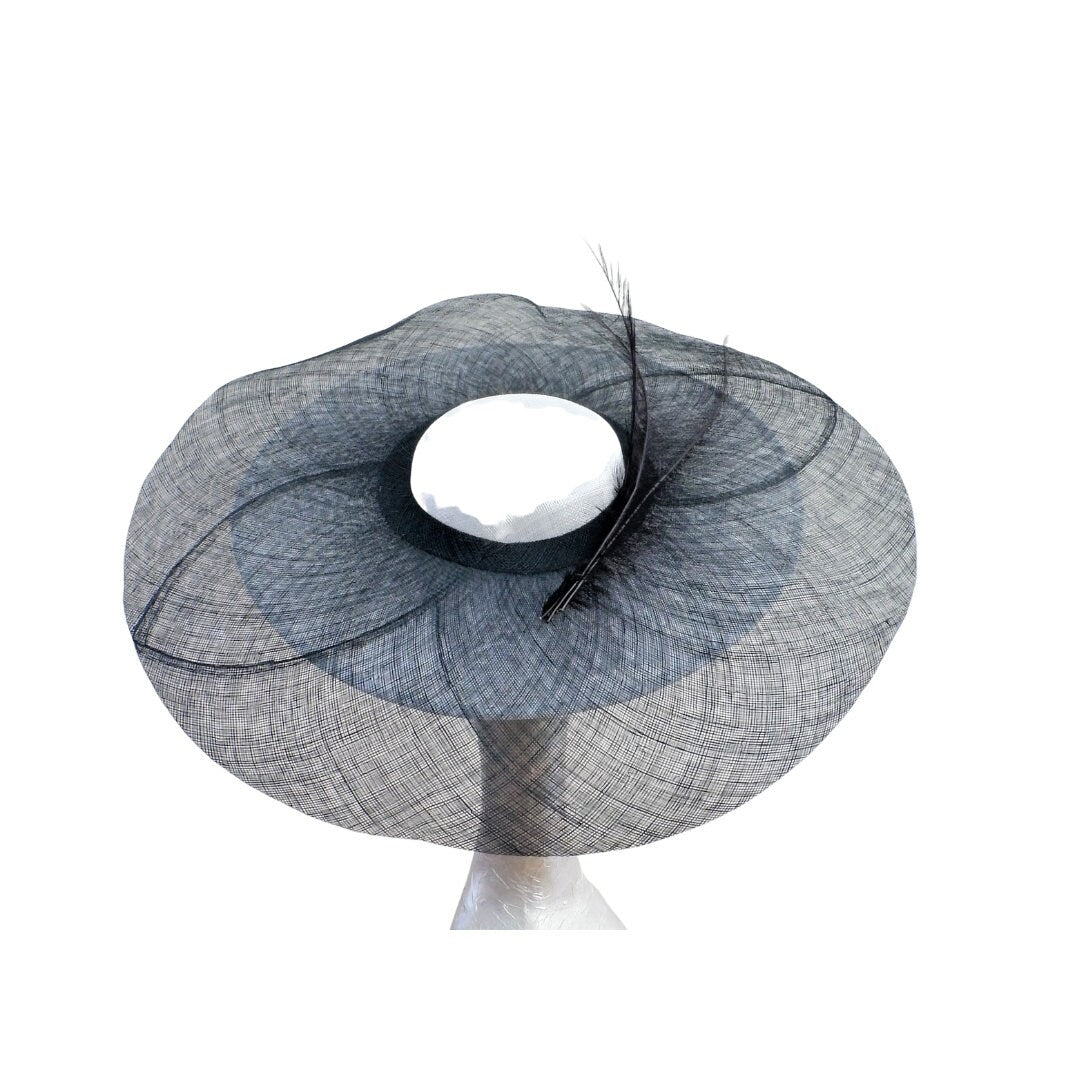 Charlie - Black & White extended Boater Hatinator