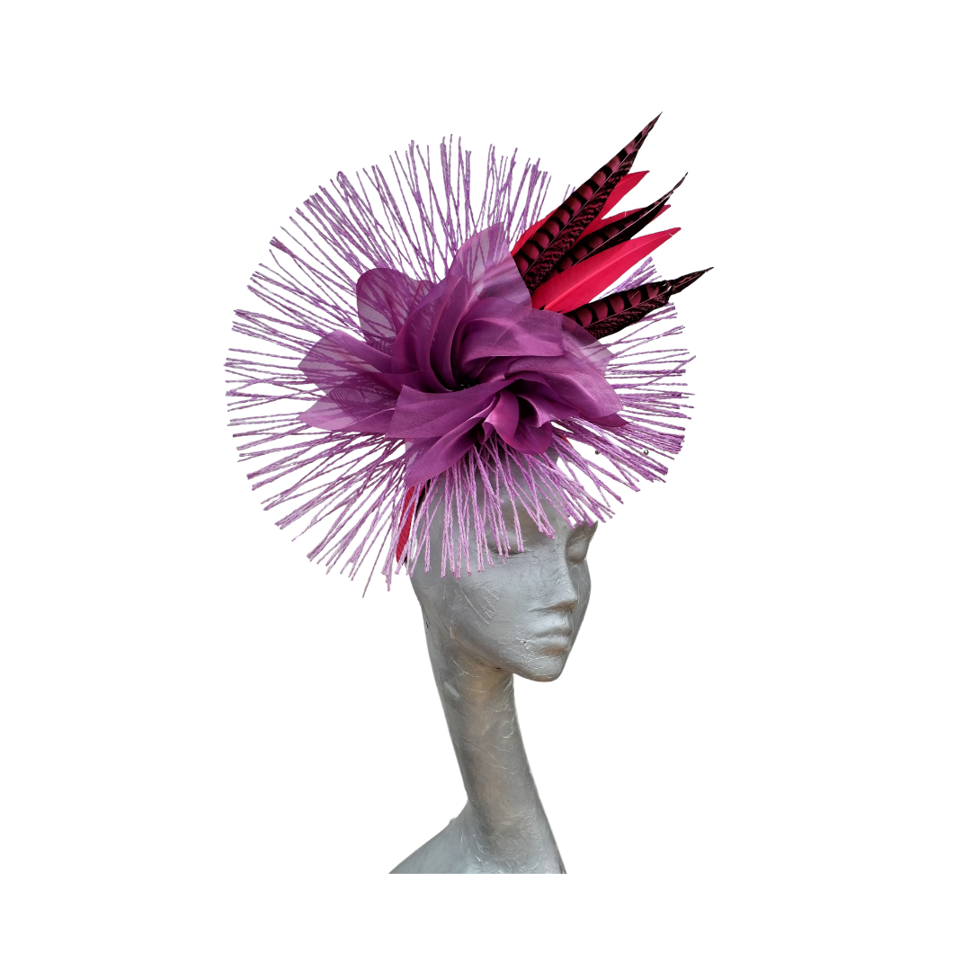Viola - Violet & Cerise pink Fascinator
