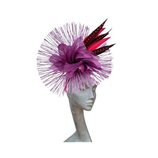 Viola - Violet & Cerise pink Fascinator