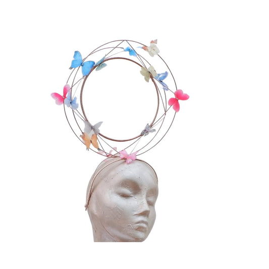 Papilionem- Rose Gold Wire & Butterfly  Fascinator