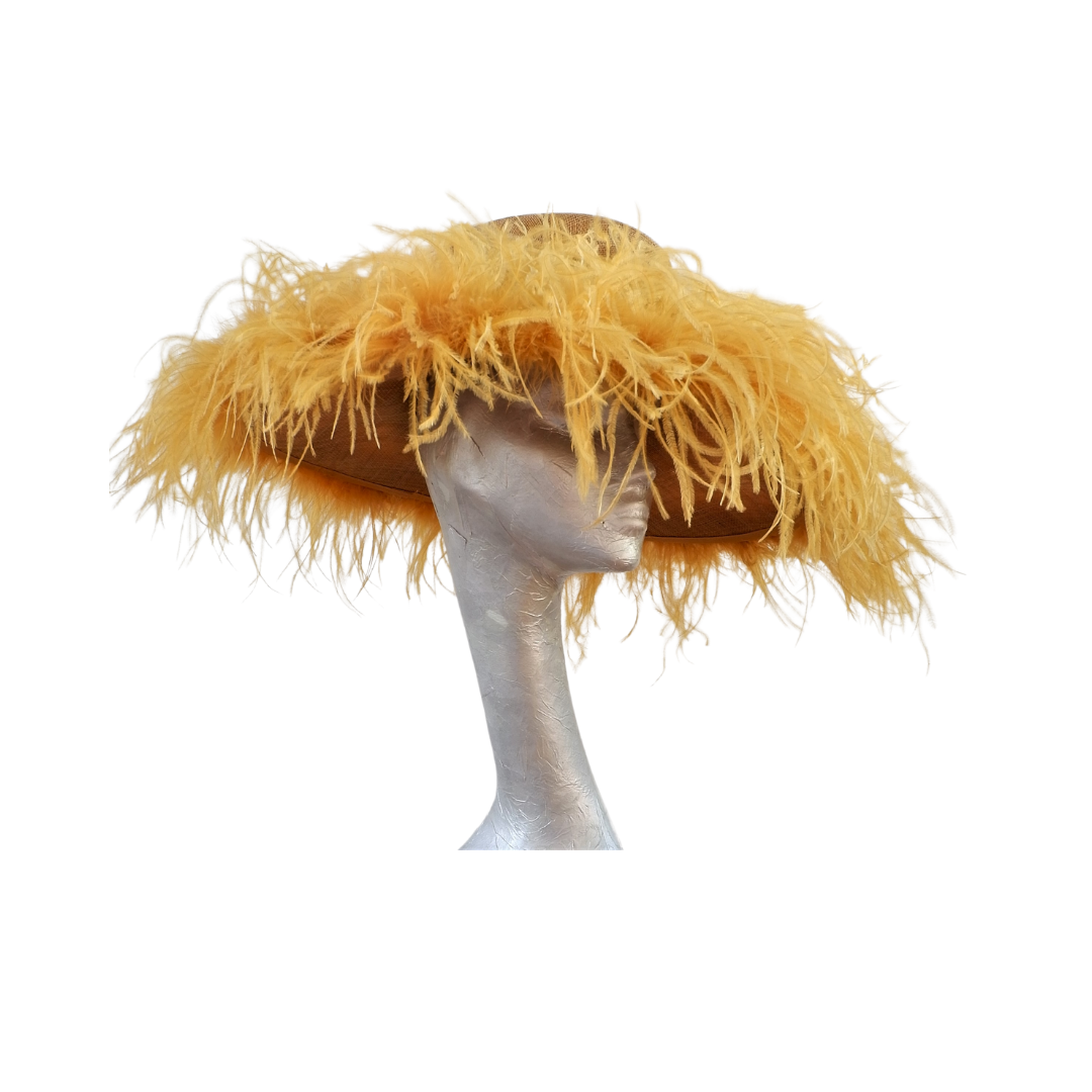 Sian -- Oval brimmed feathered Hat
