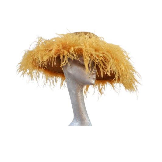 Sian -- Oval brimmed feathered Hat