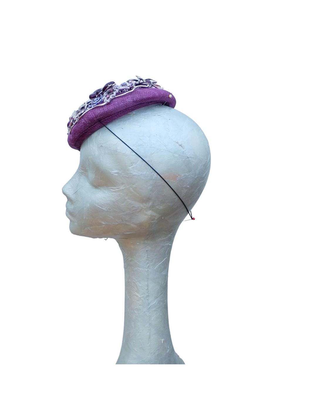 Ashbourne - Plum Beaded Button base hat