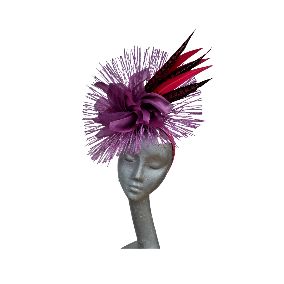 Viola - Violet & Cerise pink Fascinator