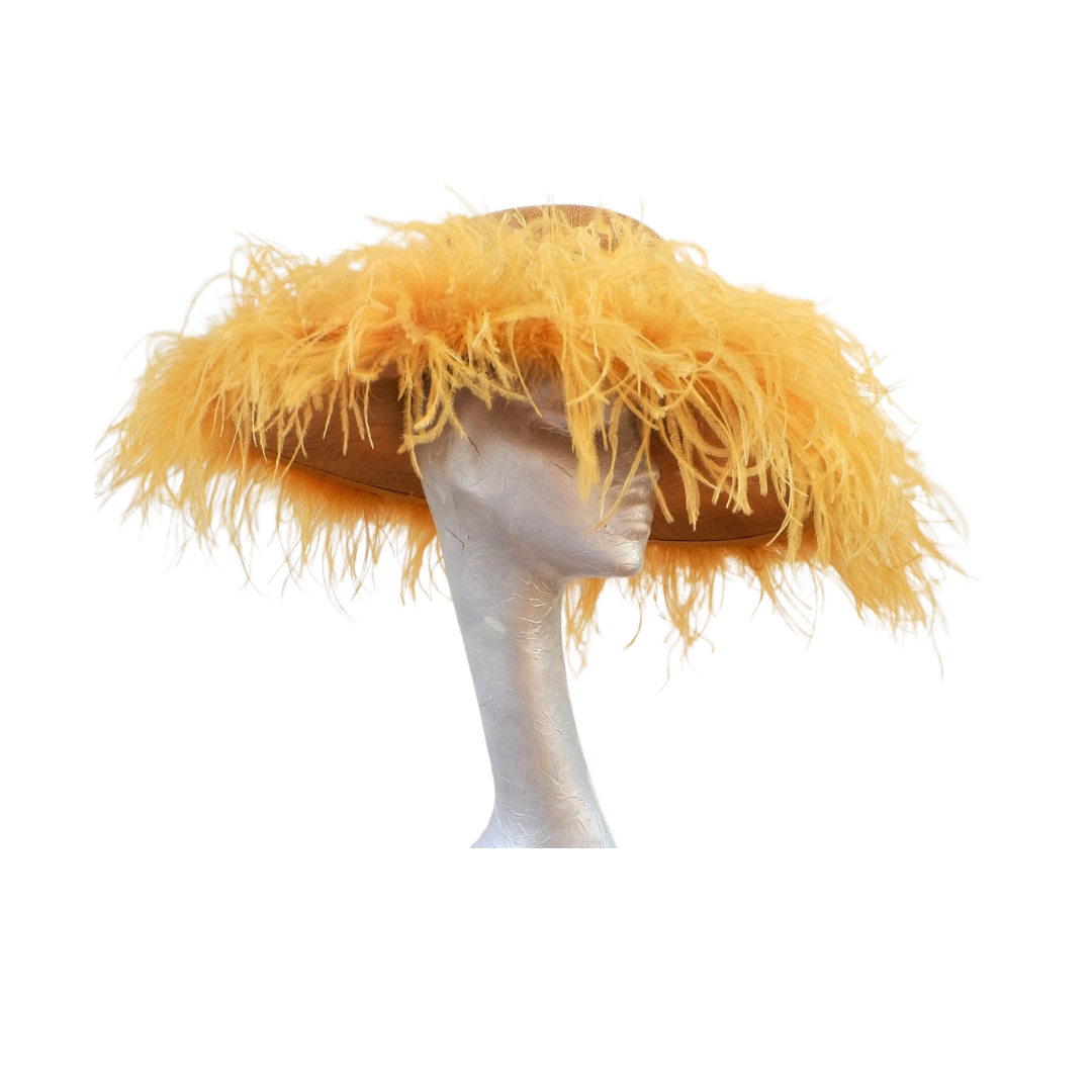 Sian -- Oval brimmed feathered Hat