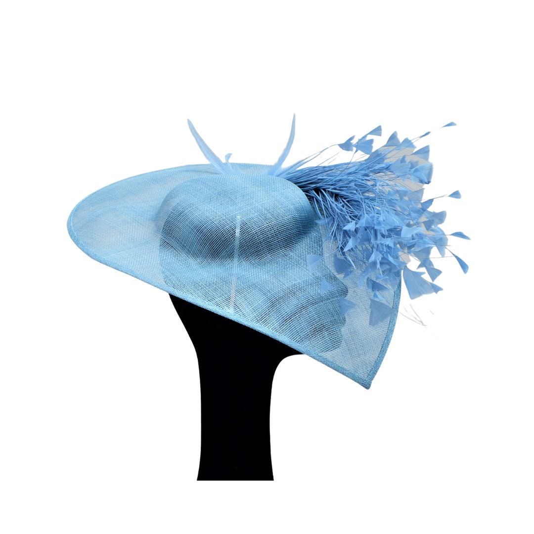 Topaz - Light Blue Pointed dip base fascinator