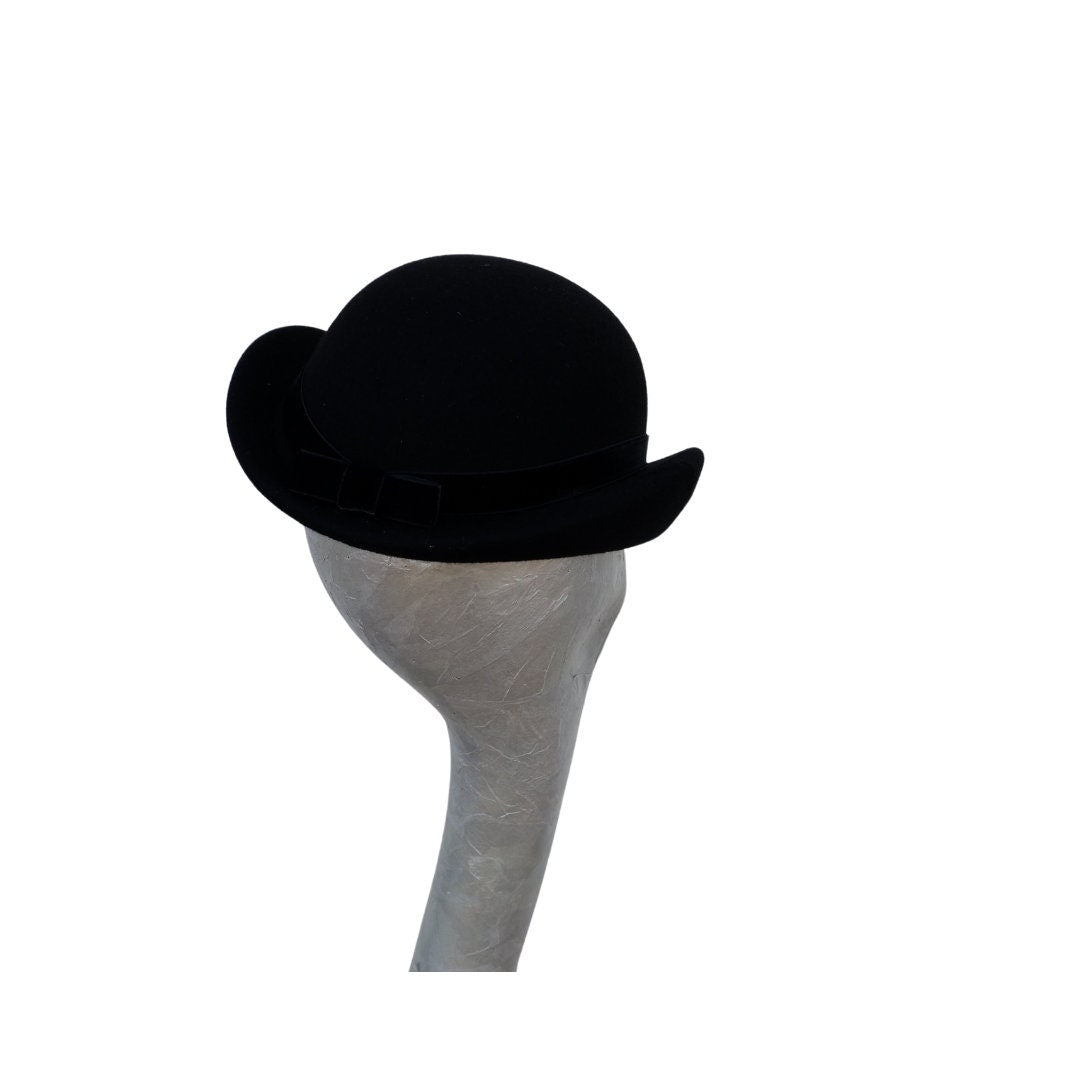 Derby - Black 40/50s style Bowler Percher hat