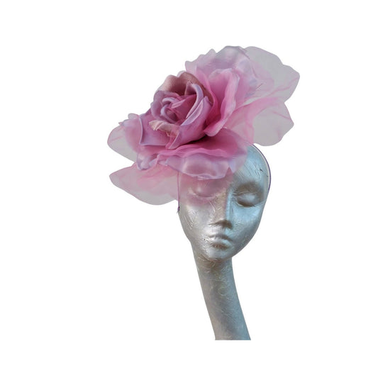 Ava-- Heather Mix silk organza 12 inch flower  fascinator