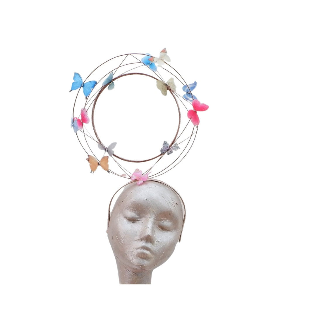 Papilionem- Rose Gold Wire & Butterfly  Fascinator