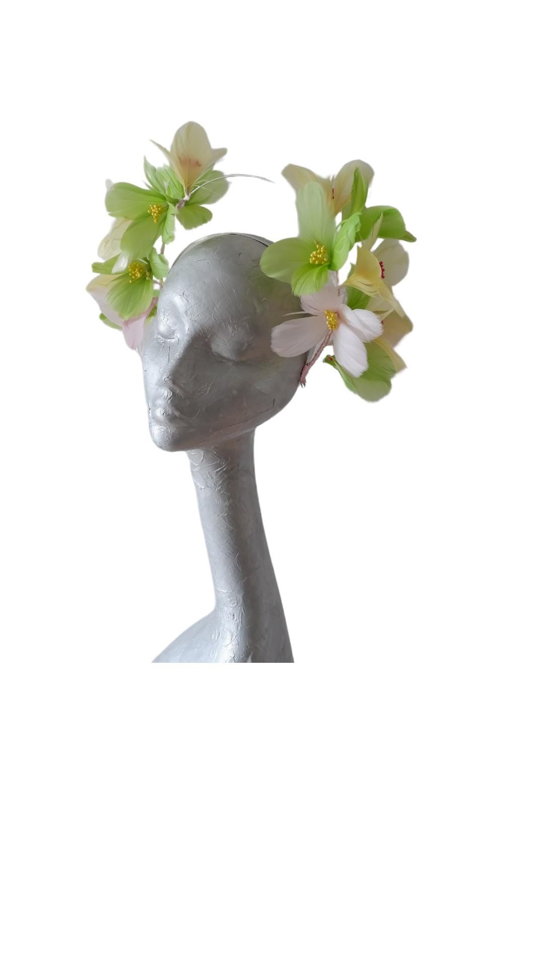 Luau- Pastel feather Fascinator