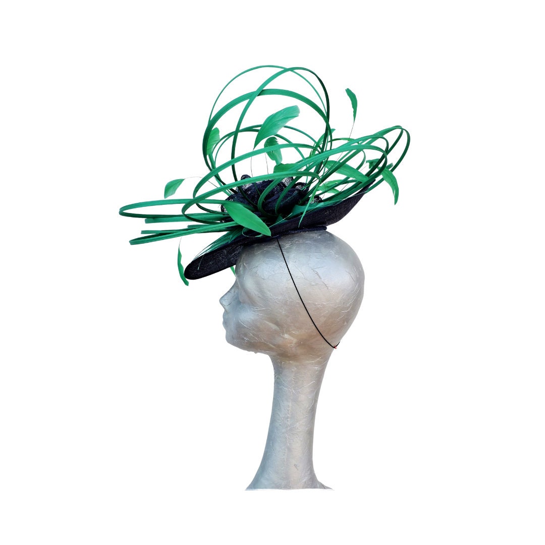 Ascot 2019 Hat in Navy & Emerald Green