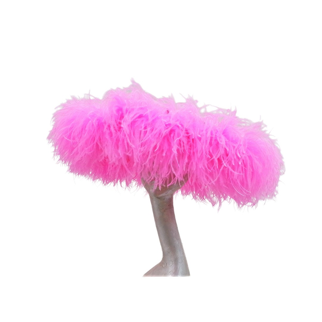 Emma - Extra large Hat with Ostrich feather boa in Two Tone Cerise pink By Hats2go Made to Order