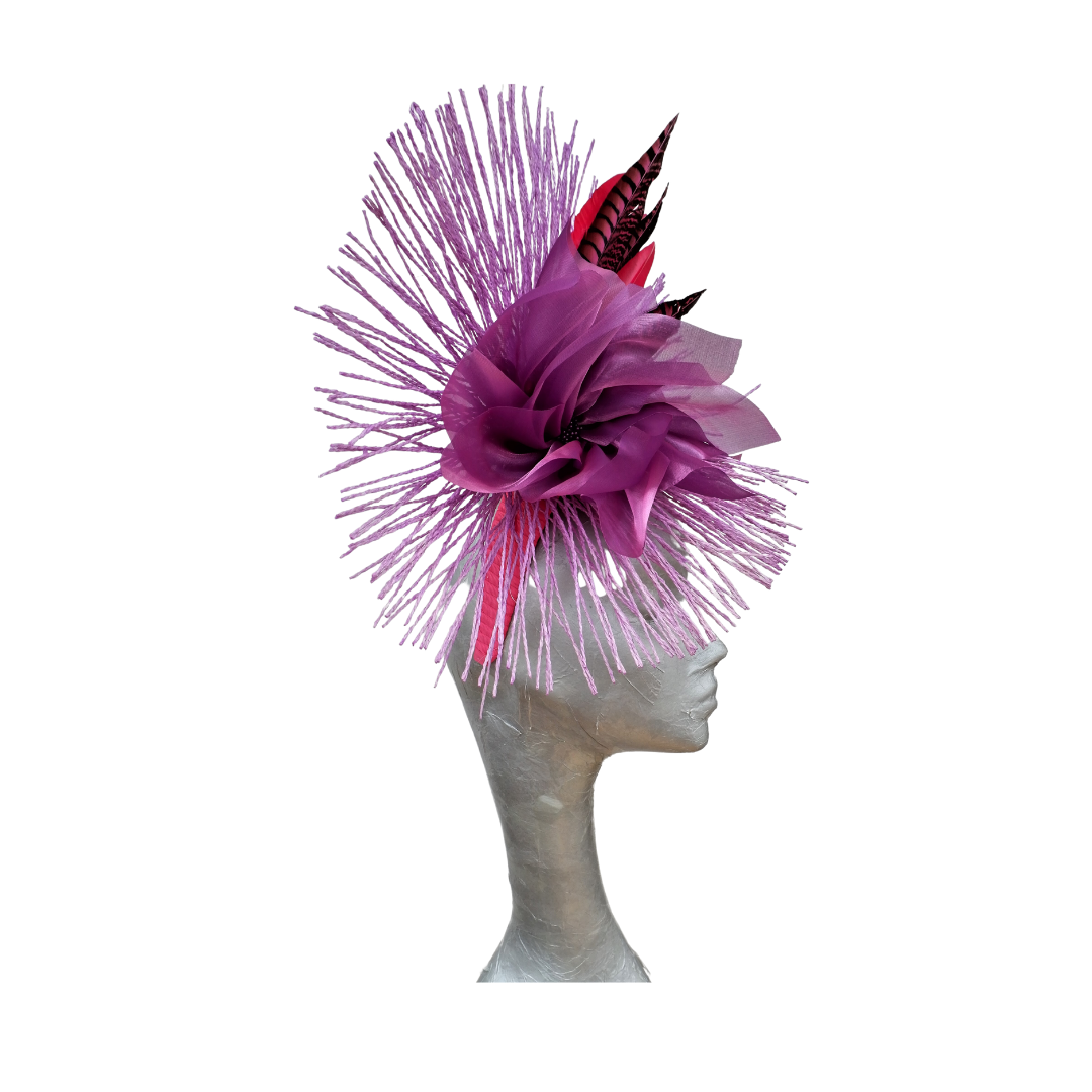 Viola - Violet & Cerise pink Fascinator