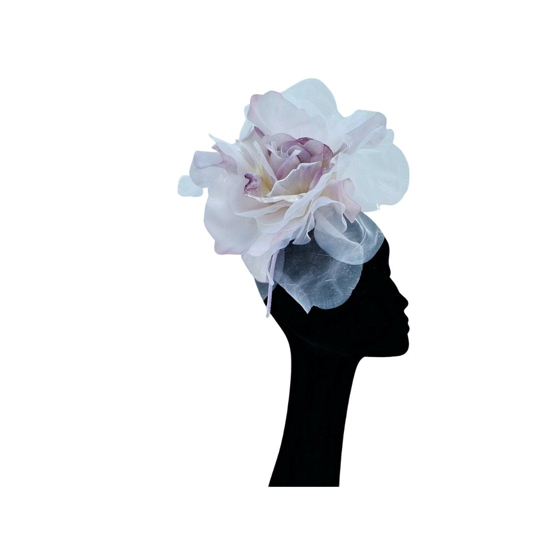 Ava-- Two Tone Lilac organza 12 inch flower  fascinator