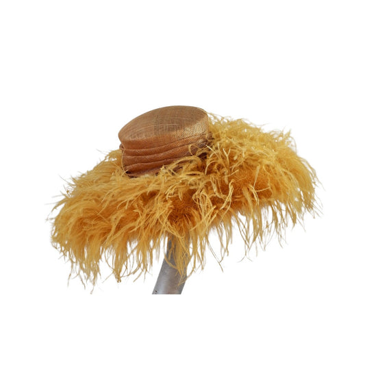 Sian -- Oval brimmed feathered Hat