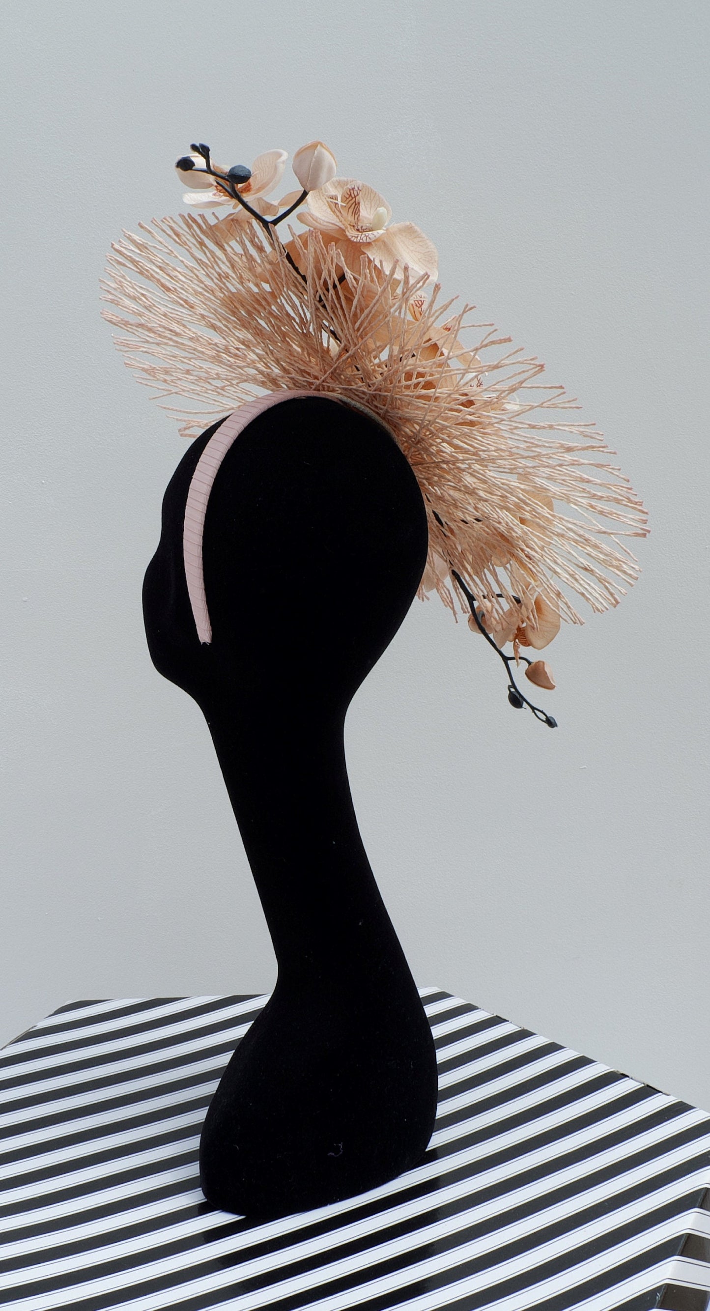 Mimosa - Nude Feature Orchid Fascinator