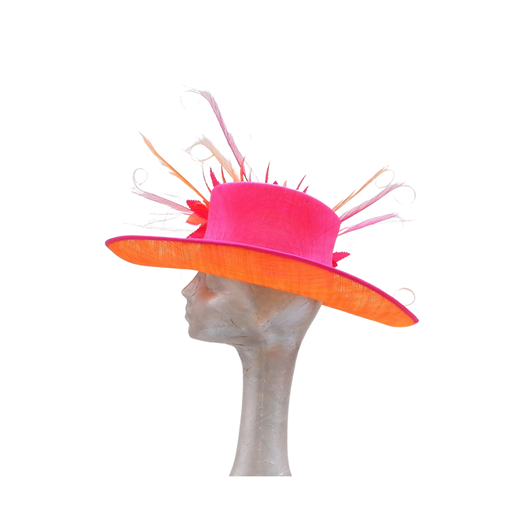 Dune -- Orange & Fuschia feature hat