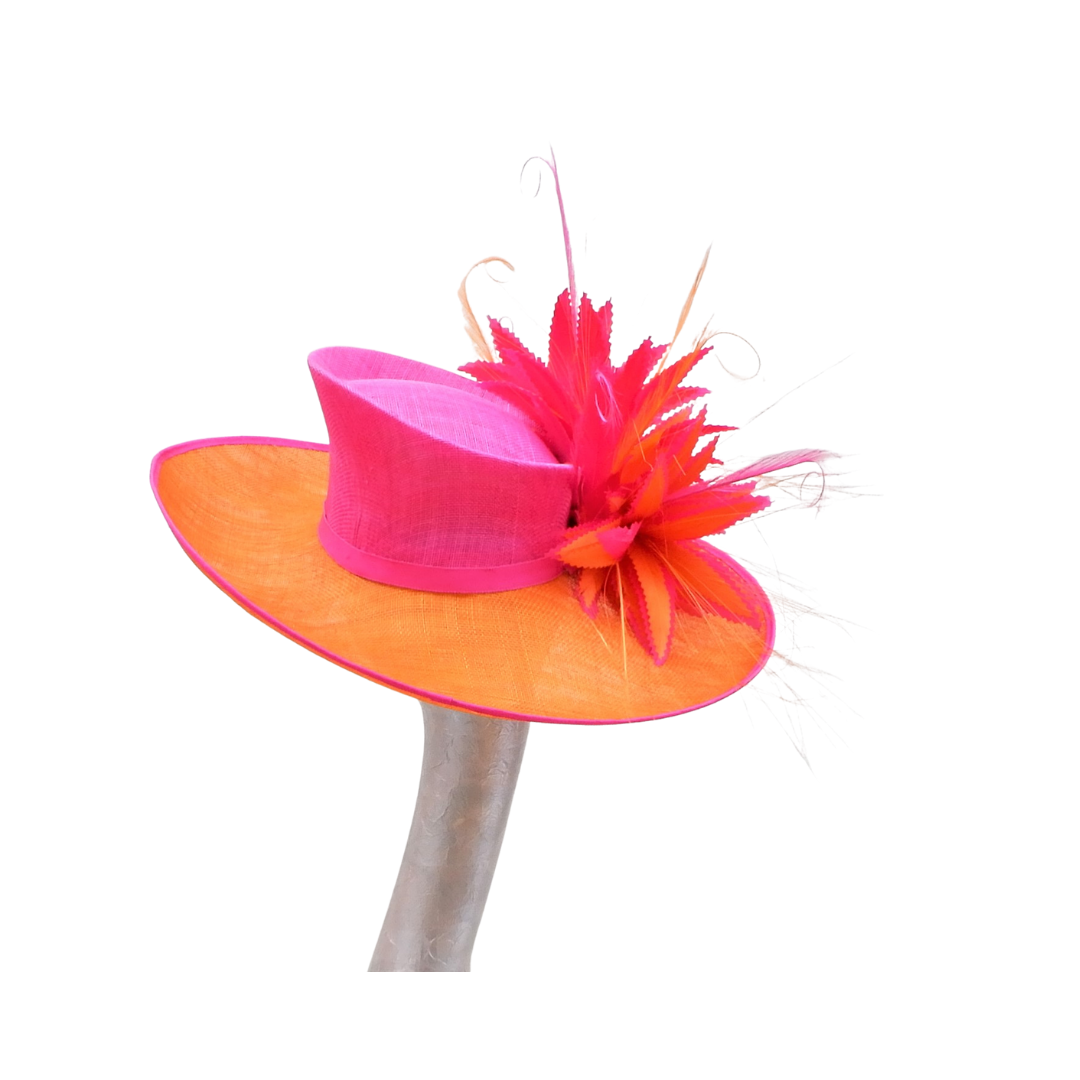 Dune -- Orange & Fuschia feature hat
