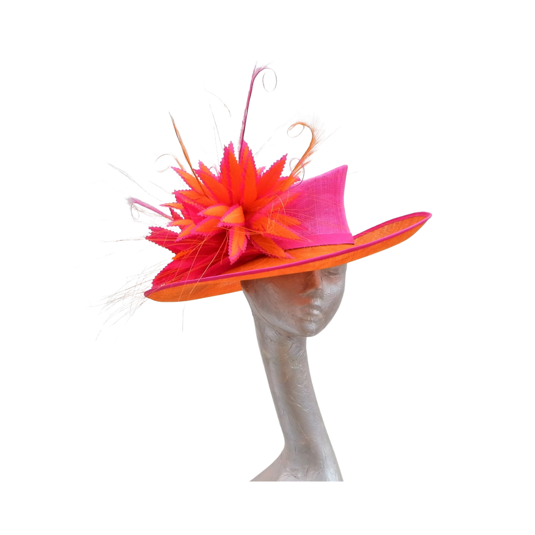 Dune -- Orange & Fuschia feature hat