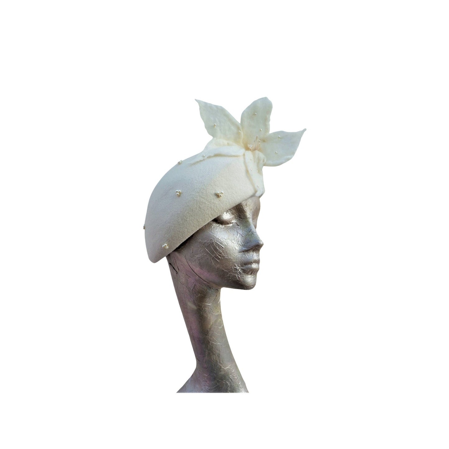 Dixie - Ivory Felt Beret