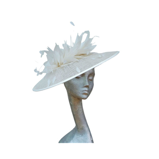 Finesse Large feature oval Sinamay & feather fascinator/hatinator