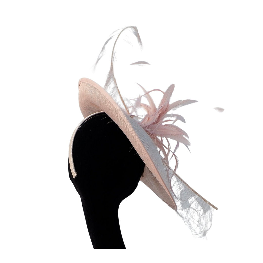 Pandora - Medium detailed Nude Sinamay fascinator