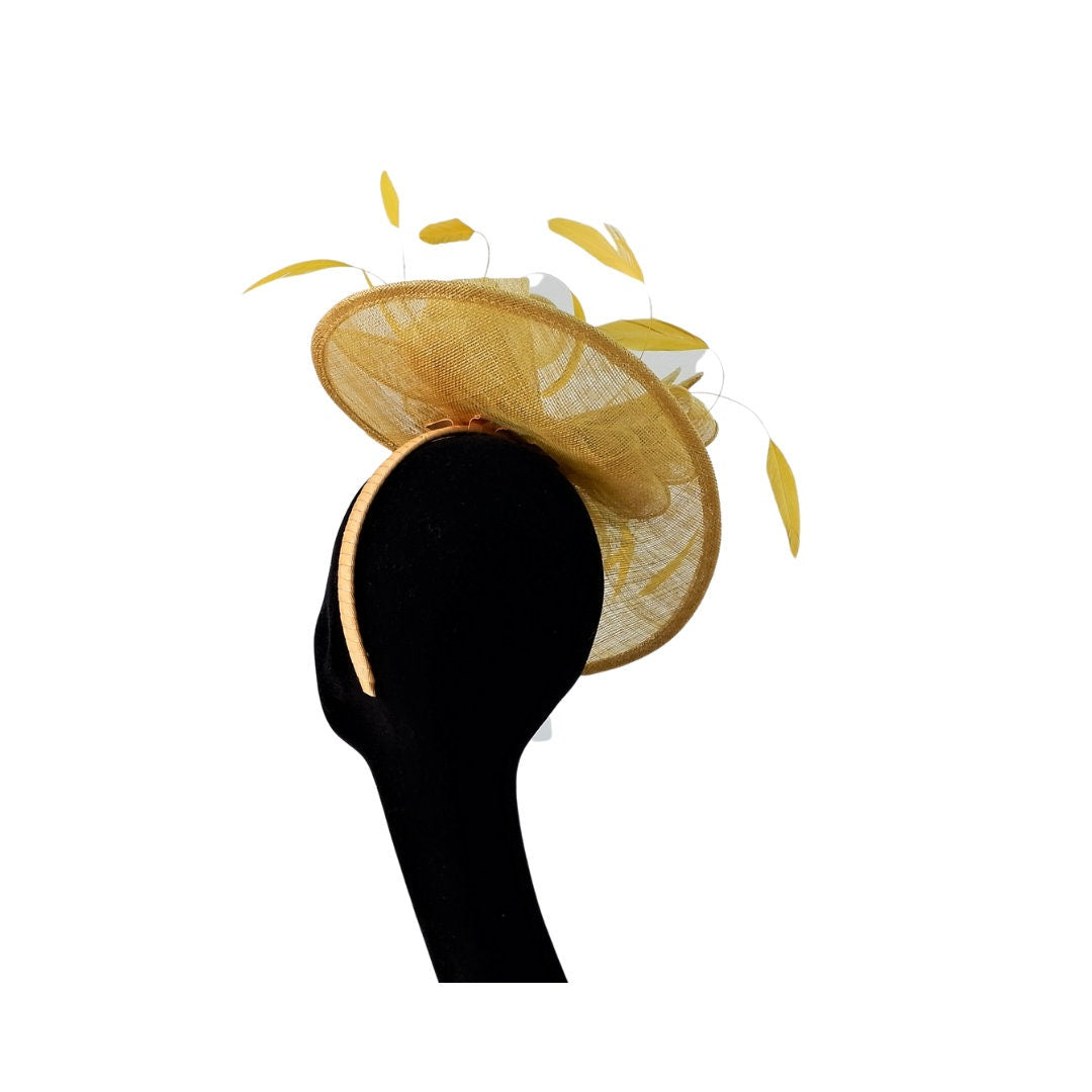 Thames II - Antique Moss (Mustard ) Fascinator