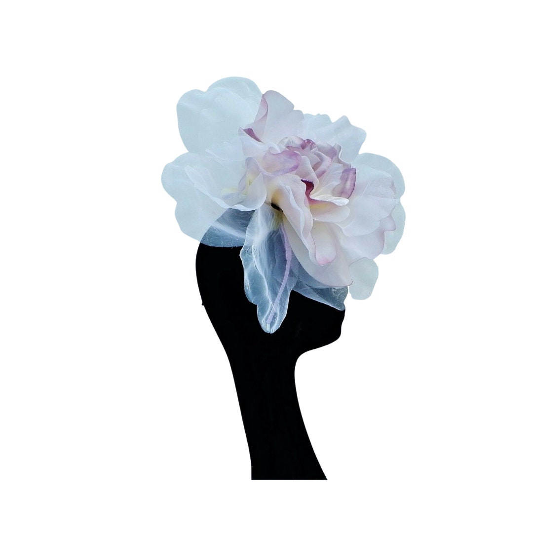 Ava-- Two Tone Lilac organza 12 inch flower  fascinator