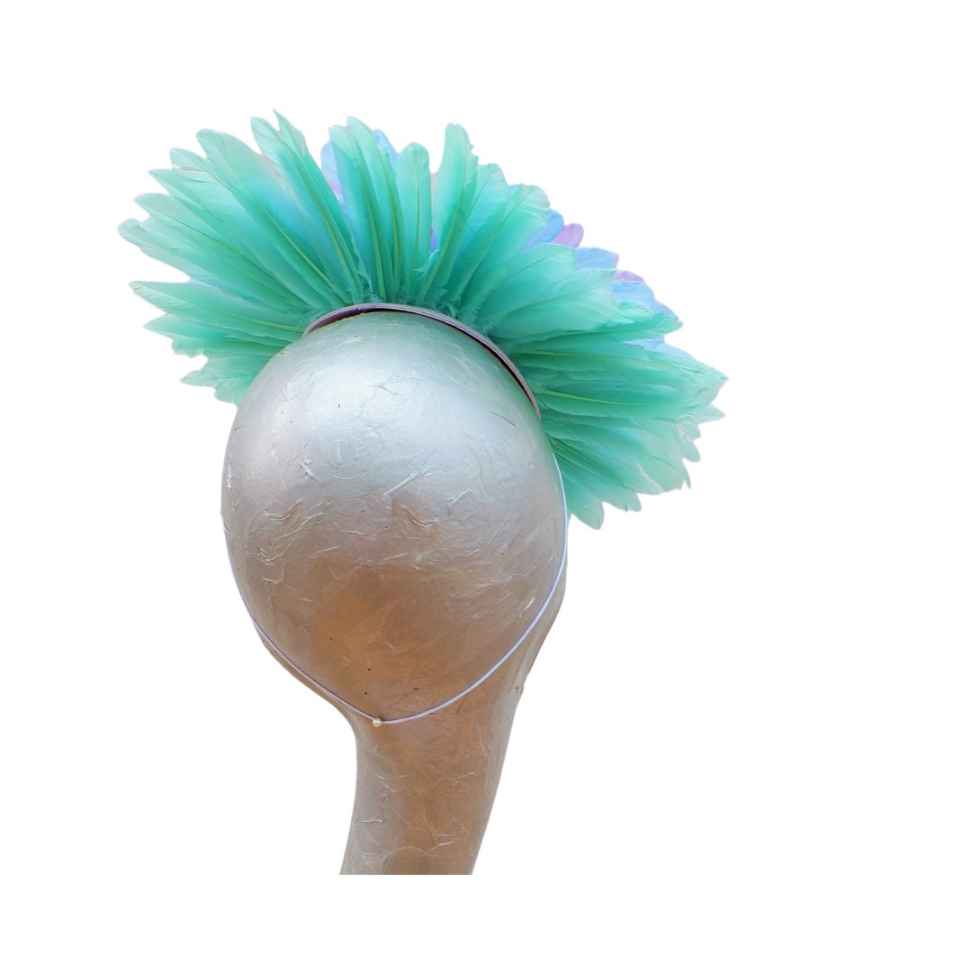 Florence -- Pastel Rainbow feather hatinator