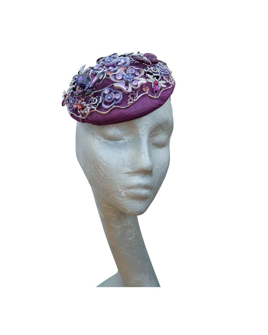 Ashbourne - Plum Beaded Button base hat