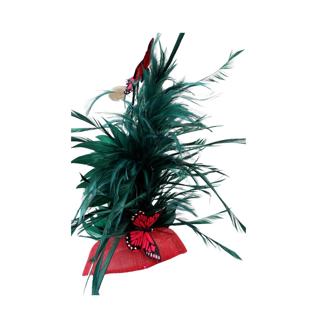 Kathy -  Red & Emerald Green Pillbox
