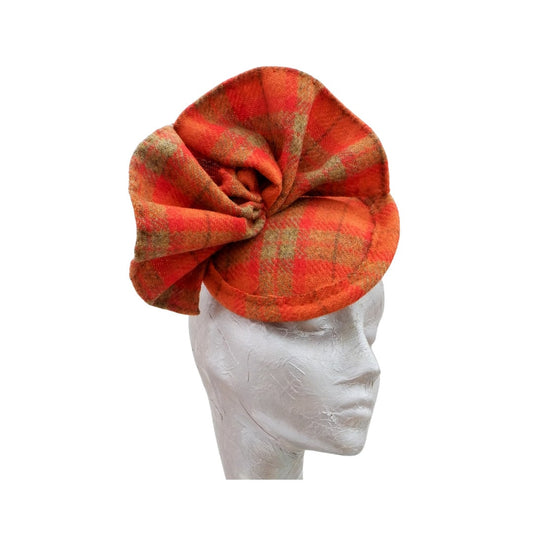 Oban - Orange Genuine  Harris Tweed Cocktail hat