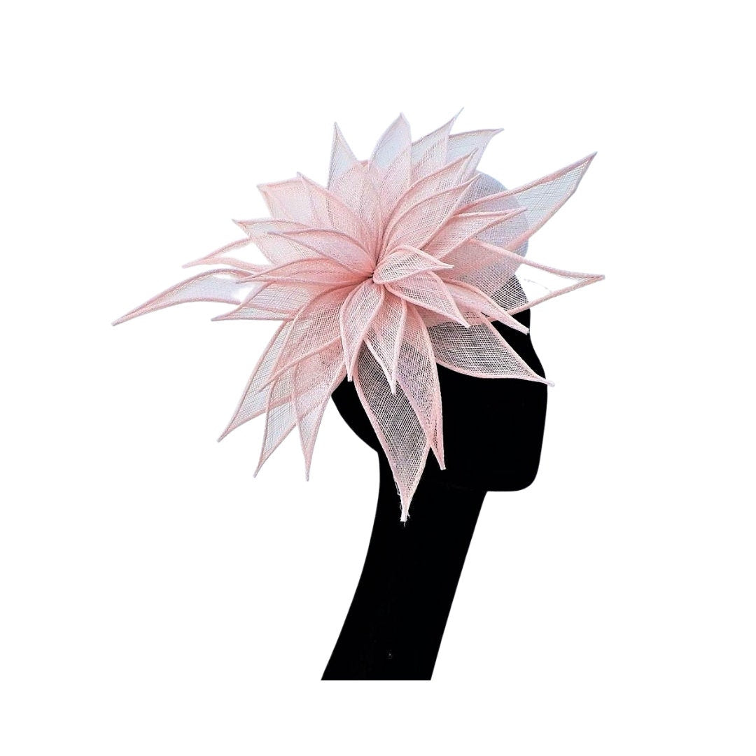 Hampton - Button Pillbox with a large sinamay flower Cocktail hat/Fascinator