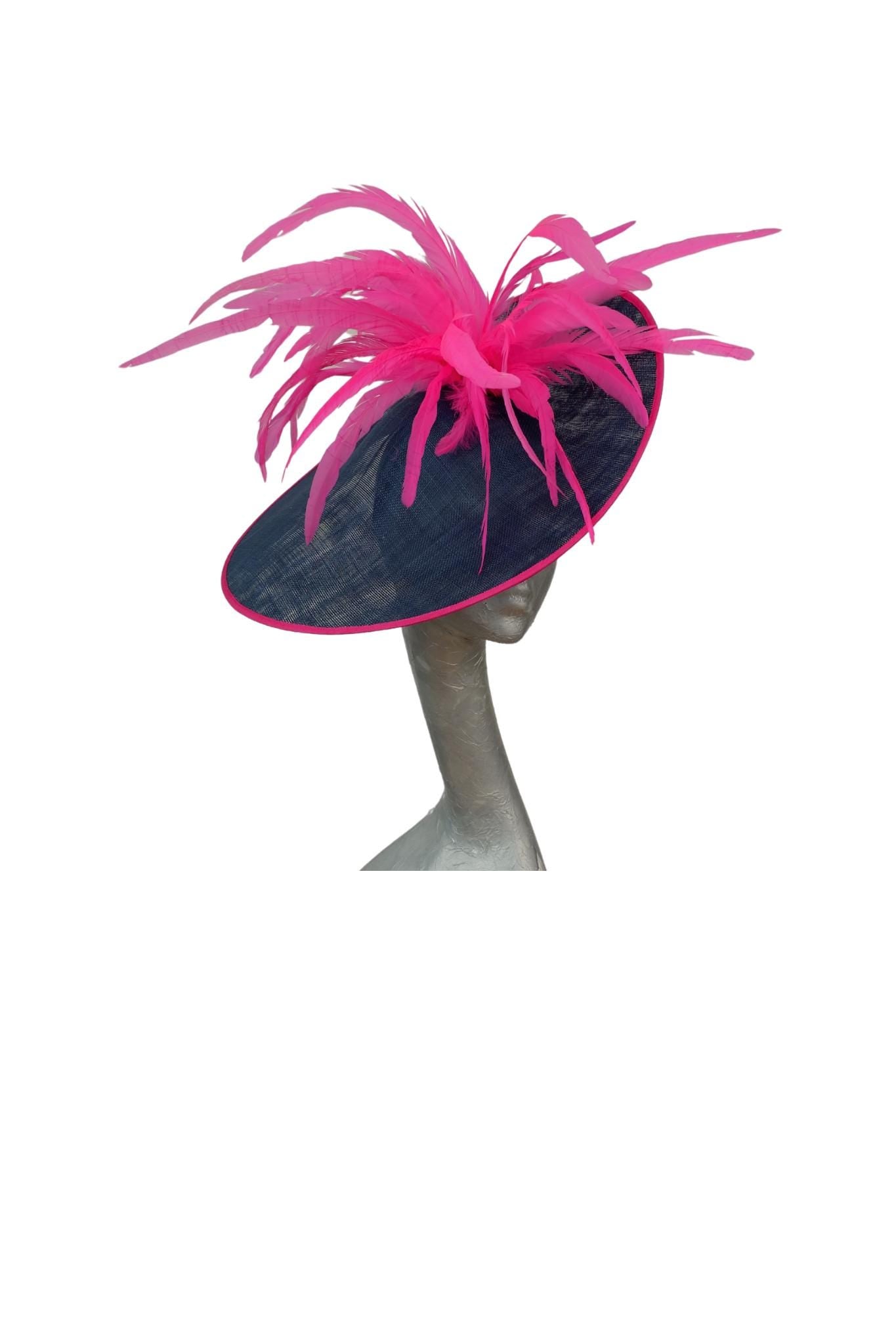 Tula Navy & Cerise Large feature fascinator