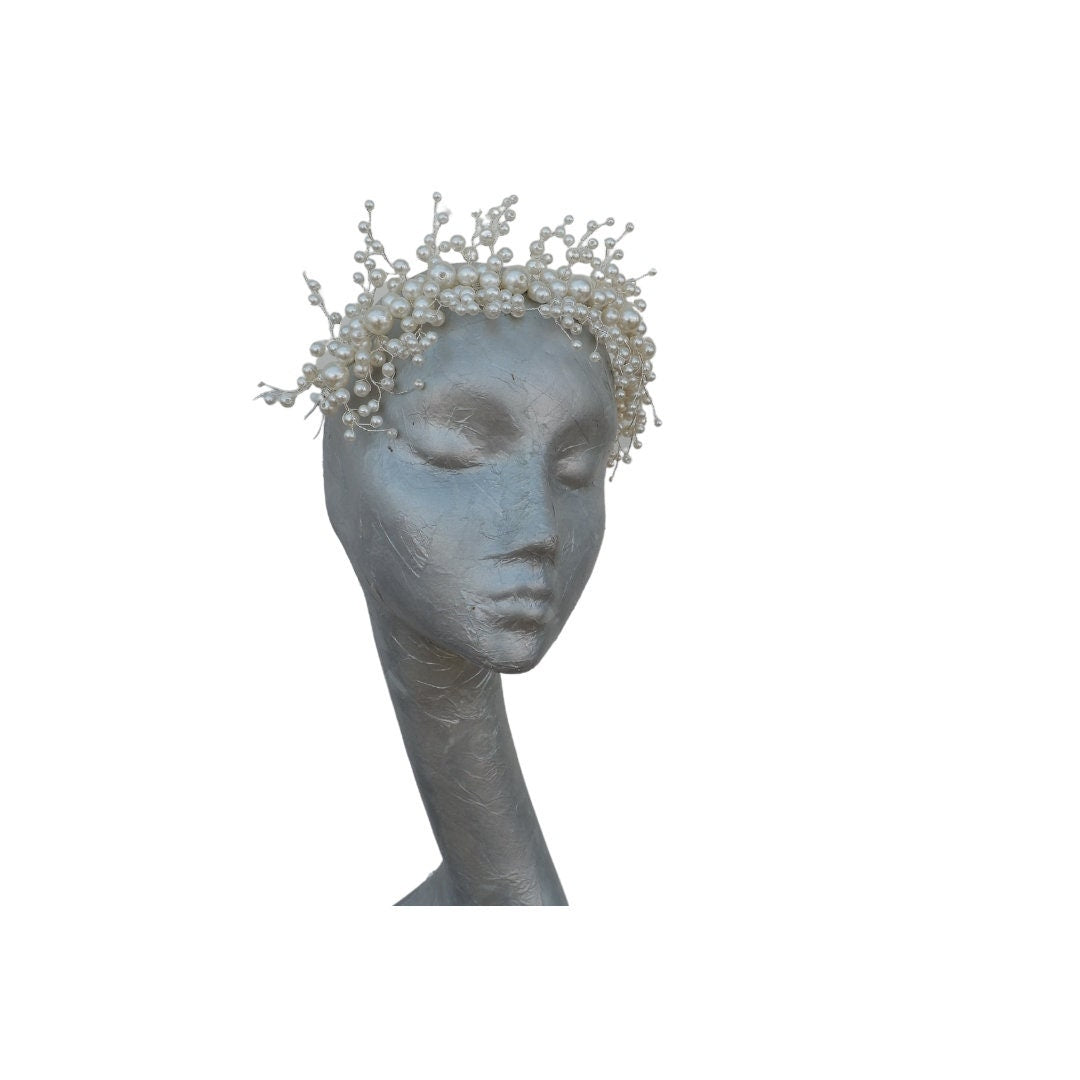 Pearl - Pearl Bridal Headdress Ivory