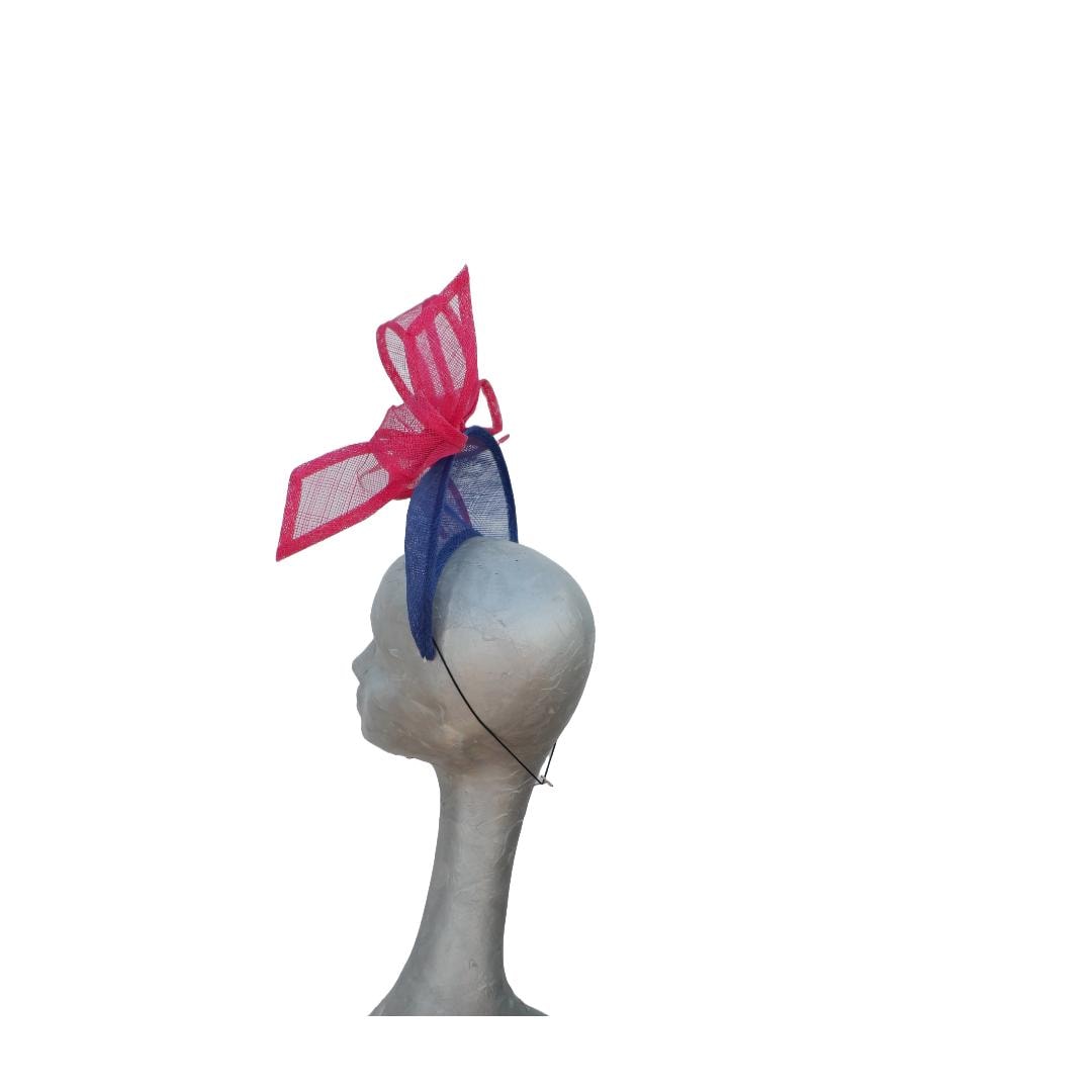 Mimi - Duchess halo headband Two tone Royal Blue and Cerise