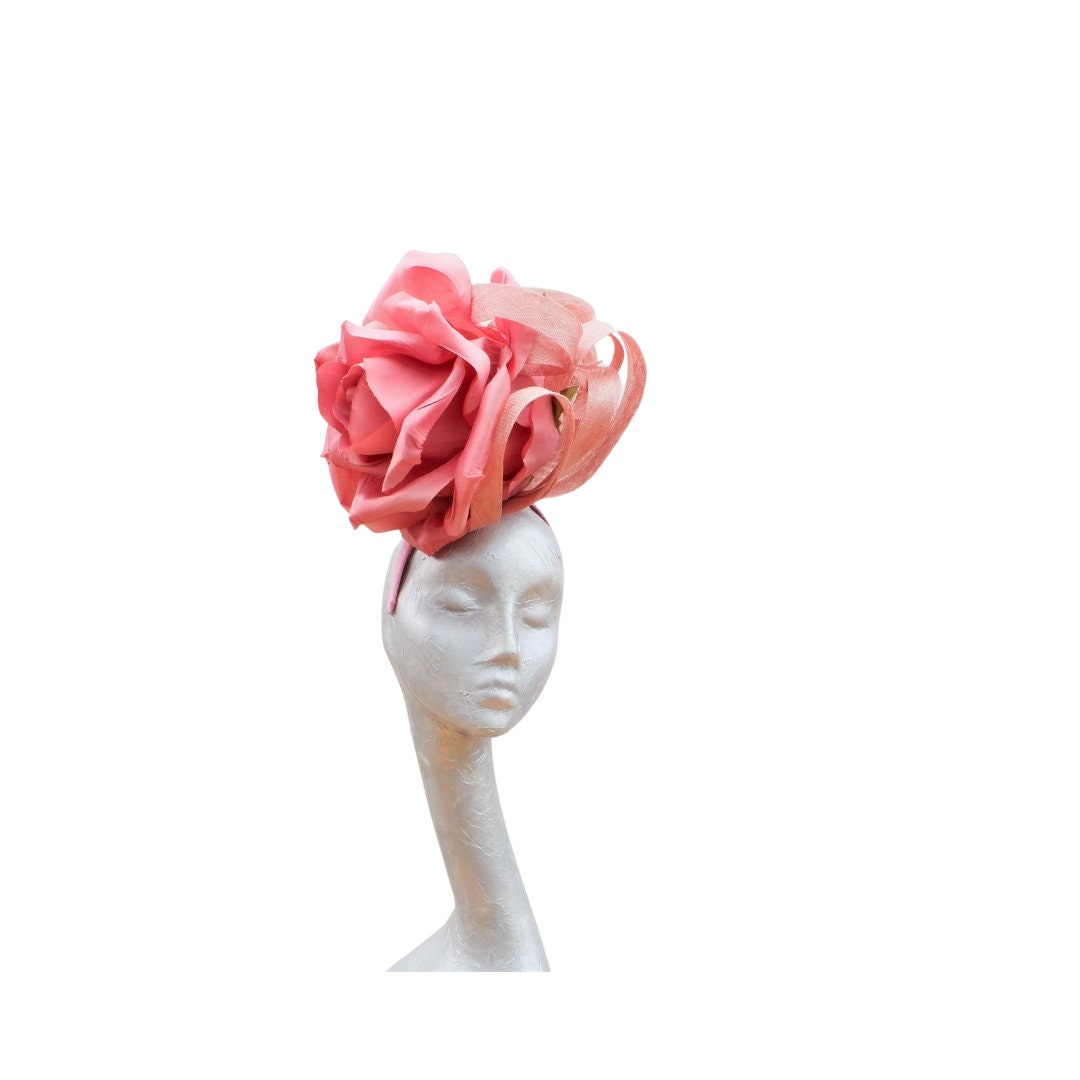 Rosa Large Dusky Pink Rose Fascinator ideal for Royal Ascot